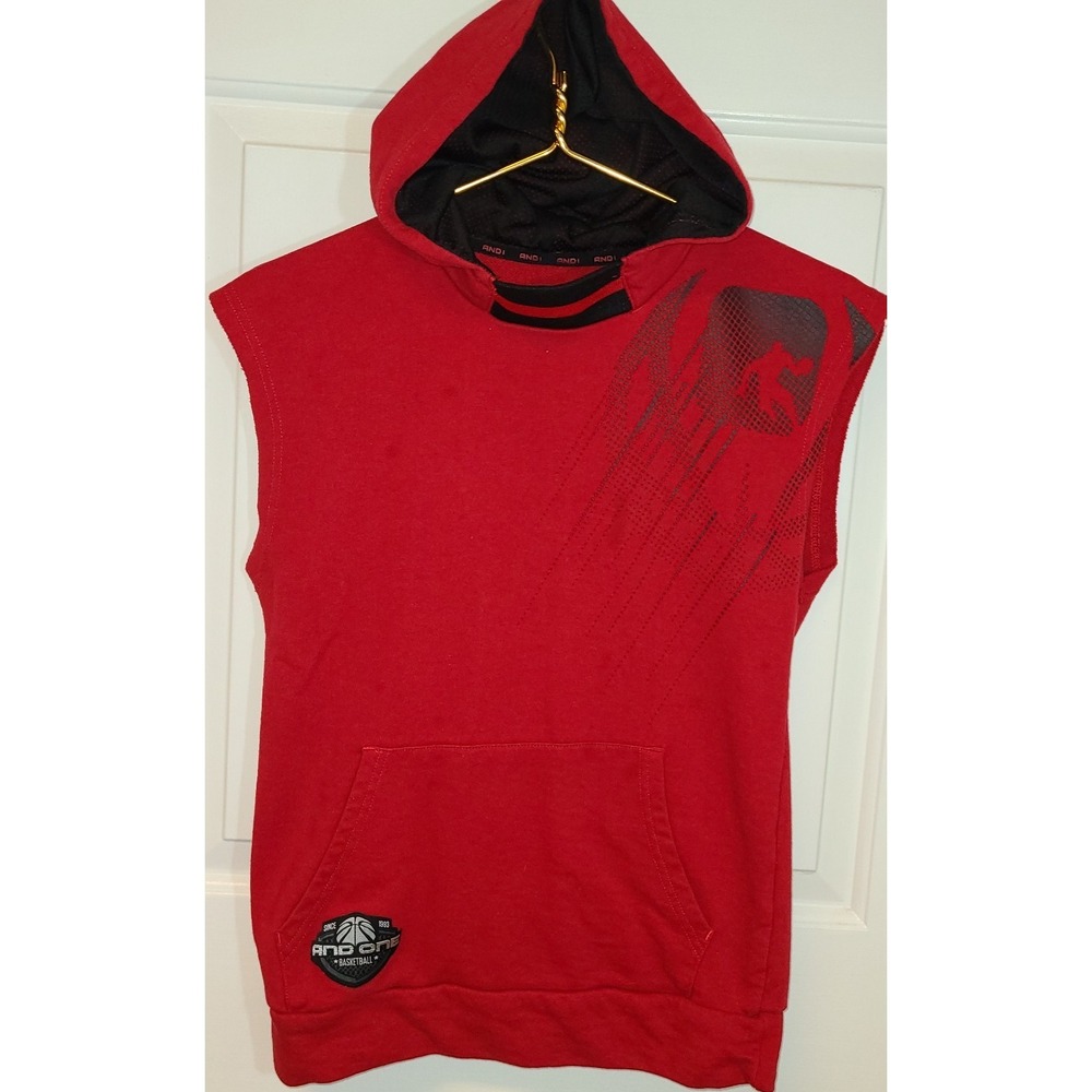 And1‎ Red Athletic Sleeveless Hoodie Sweatshirt Boys XL Basketball